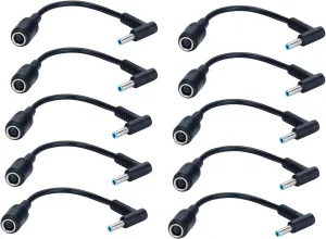 [10 Pack] Adapter 7.4x5.0mm to 4.5x3.0mm Tip Connector Converter K0Q39AA for Hp Pavilion Envy Elitebook Probook Spectre Compaq Presario Dongle Barrel