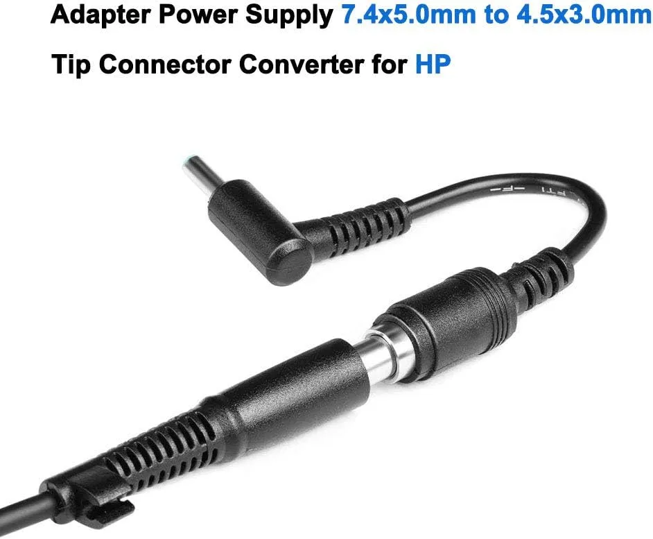 [10 Pack] Adapter 7.4x5.0mm to 4.5x3.0mm Tip Connector Converter K0Q39AA for Hp Pavilion Envy Elitebook Probook Spectre Compaq Presario Dongle Barrel
