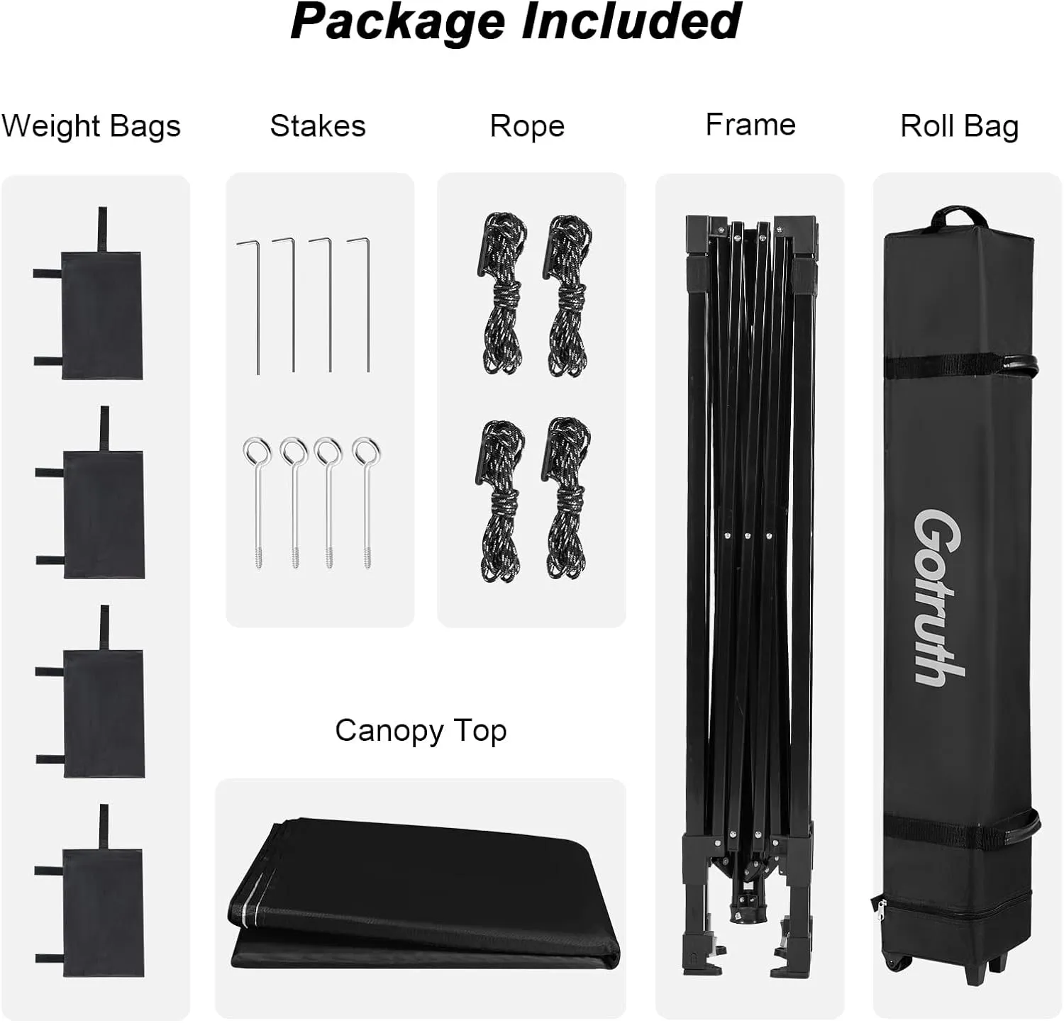10x10 Pop Up Canopy, Tent Instant Portable Shelter with Vent, Adjustable Straight Leg Heights with Wheeled Bag, 4 Sandbags, for Commercial Events, Parties, Beach, Outdoor Camping - Black