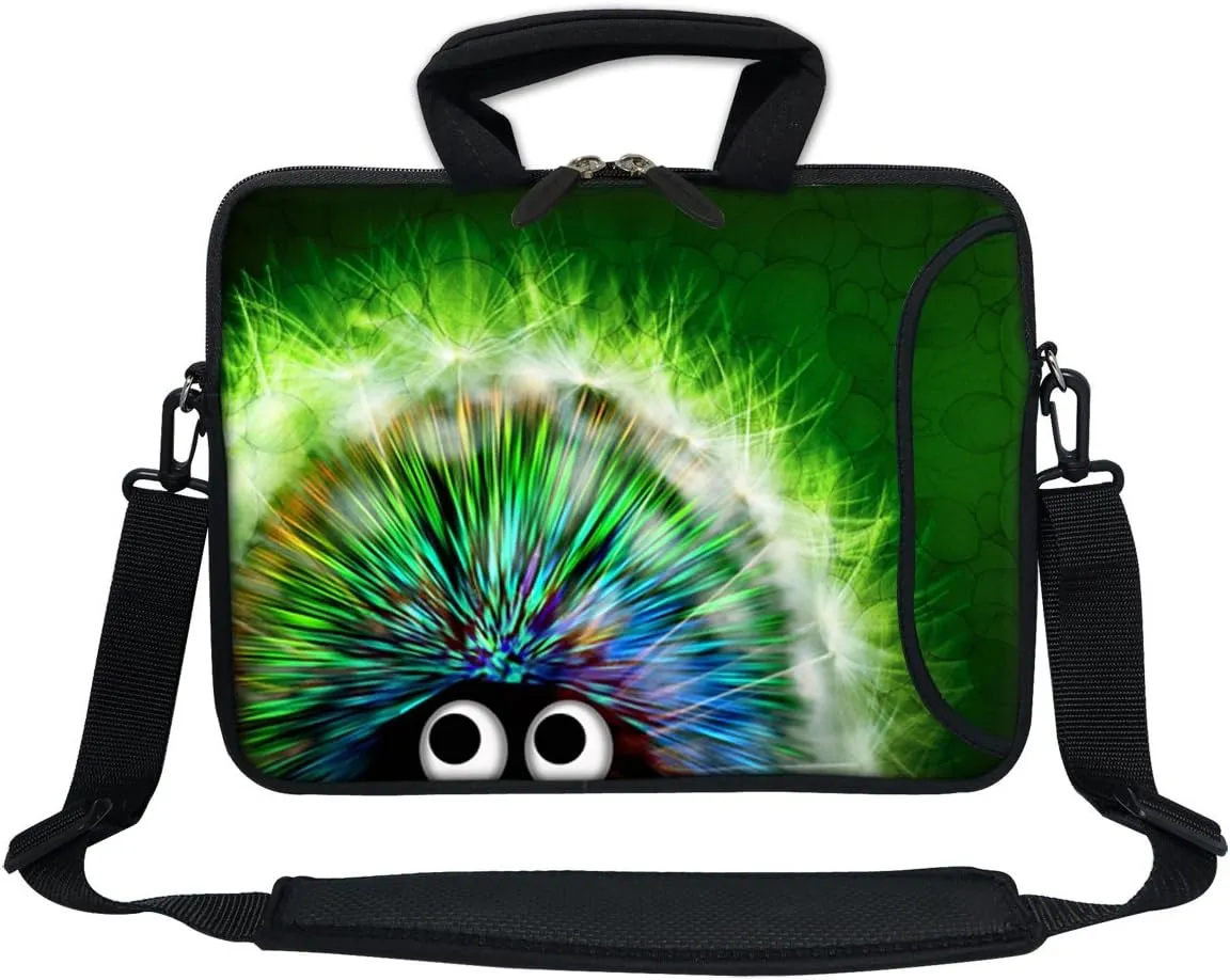 12 Inch Water Resistant Neoprene Laptop Bag with Reinforced Zipper, Strap, Pockets, Fits 11.6" to 12.3" Laptops
