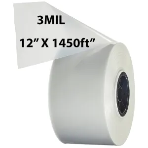 12 inch x 1450ft Poly Tubing Roll 3 Mil LDPE Low Density