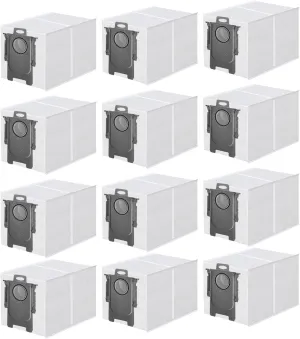 12 Packs Dust Bags Compatible with Roborock Saros 10/ 10R/Q Revo/Qrevo S/Qrevo Pro/Qrevo MaxV/Qrevo Master/Qrevo Plus/S8 Max Ultra/S8 MaxV Ultra/Qrevo Slim Vacuum Cleaner, 3.0L Large Capacity