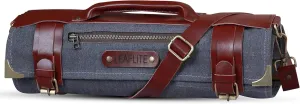 12-Pockets Knife roll Leather knife roll Knife roll canvas Knife bag holders Knife roll bag Chef bag, Chef knife bag Chef knife roll Chef knife bag Pocket knife roll