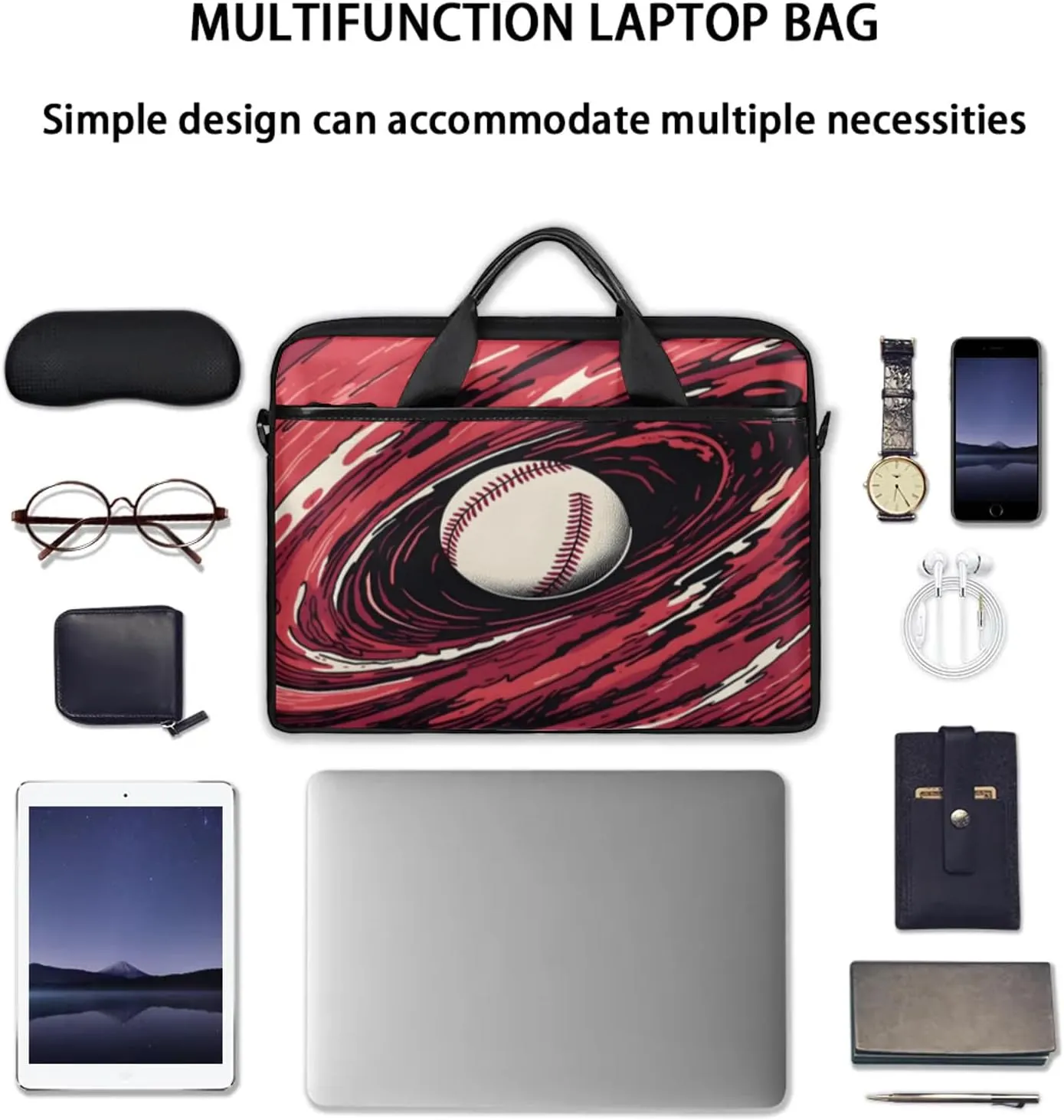 13-15 Inch Sports Baseball Handy Laptop Bag Sports Sports Shoulder Laptop Bag For Work, School, Travel And More