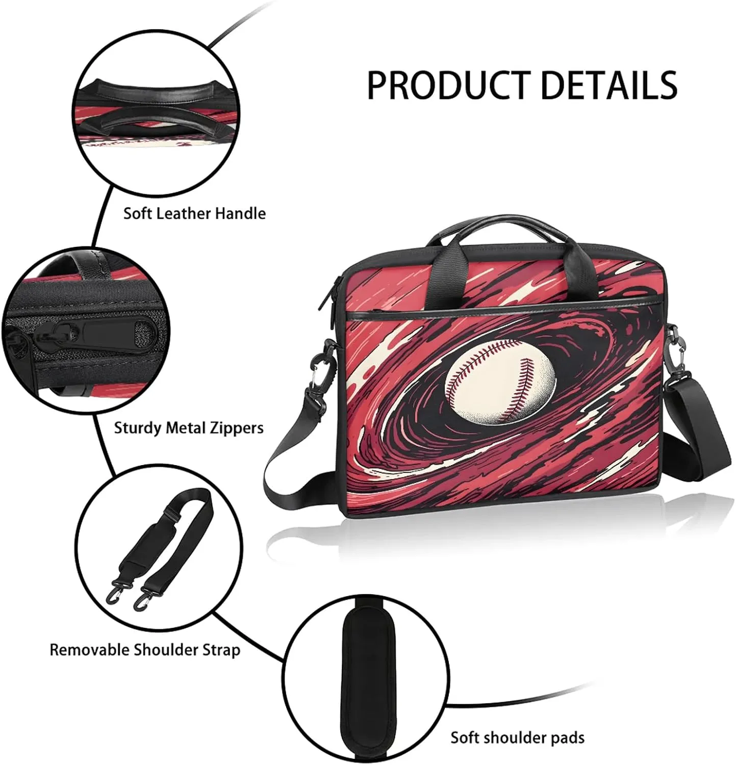 13-15 Inch Sports Baseball Handy Laptop Bag Sports Sports Shoulder Laptop Bag For Work, School, Travel And More