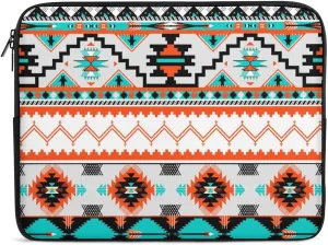 13 Inch Slim Laptop Sleeves Indiana Western Southwest Tribal Ethnic Aztec Geometric for Women Men, Resistant Neoprene Travel Carrying Laptop Case Sleeve, Durable Tablet Briefcase Carrying Bag