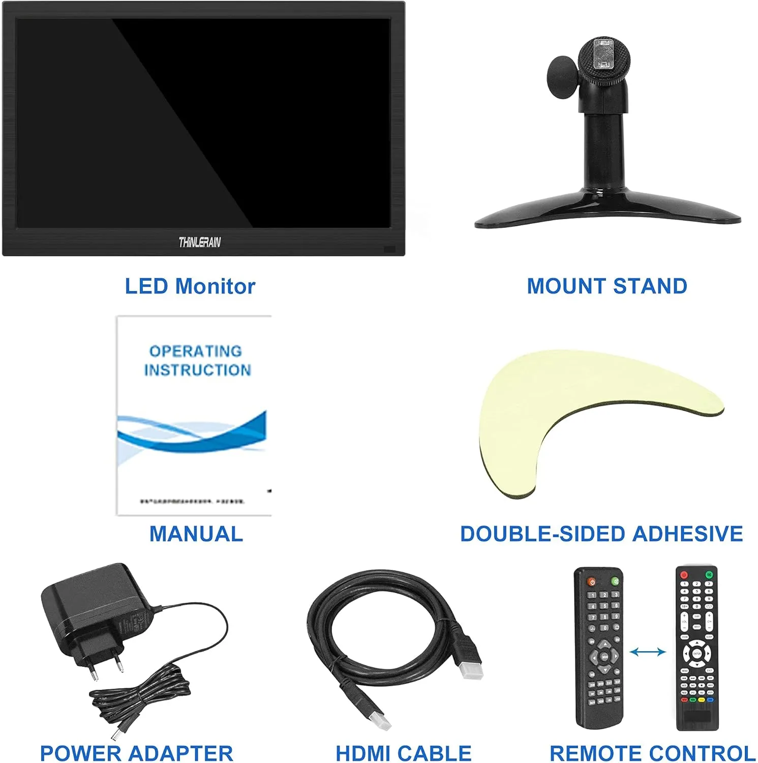 13.3 inch Small PC Monitor 1366x768 Mini LED Monitor with HDMI VGA AV BNC USB Intput, for Fire Stick Computer Xbox Ras pi, Built-in Speaker