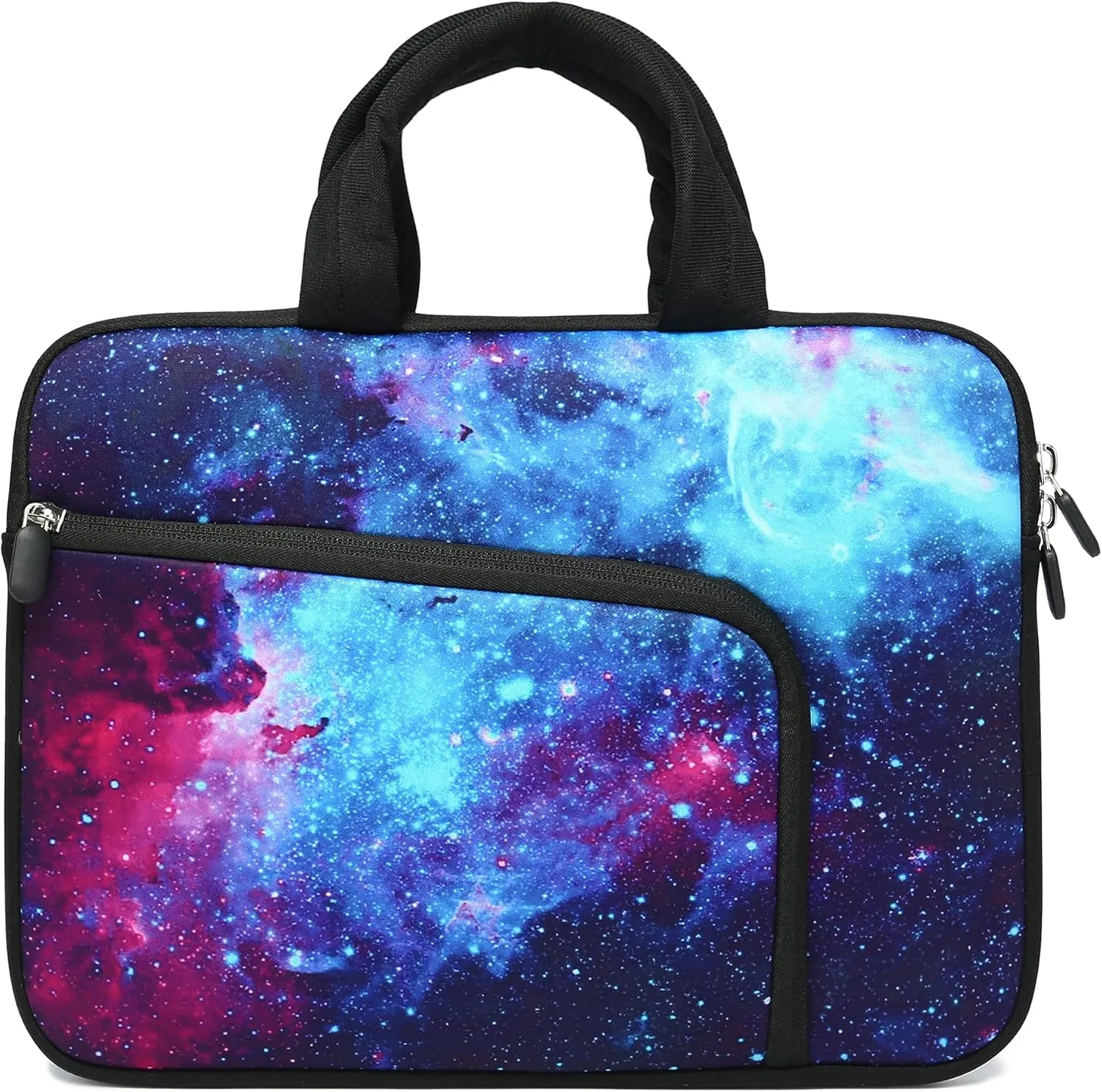 14 15 15.4 15.6 inch Laptop Handle Bag Computer Protect Case Pouch Holder Notebook Sleeve Neoprene Cover Soft Carrying Case with Extra Pockets for Dell Lenovo Toshiba HP Chromebook ASUS Acer(Galaxy)
