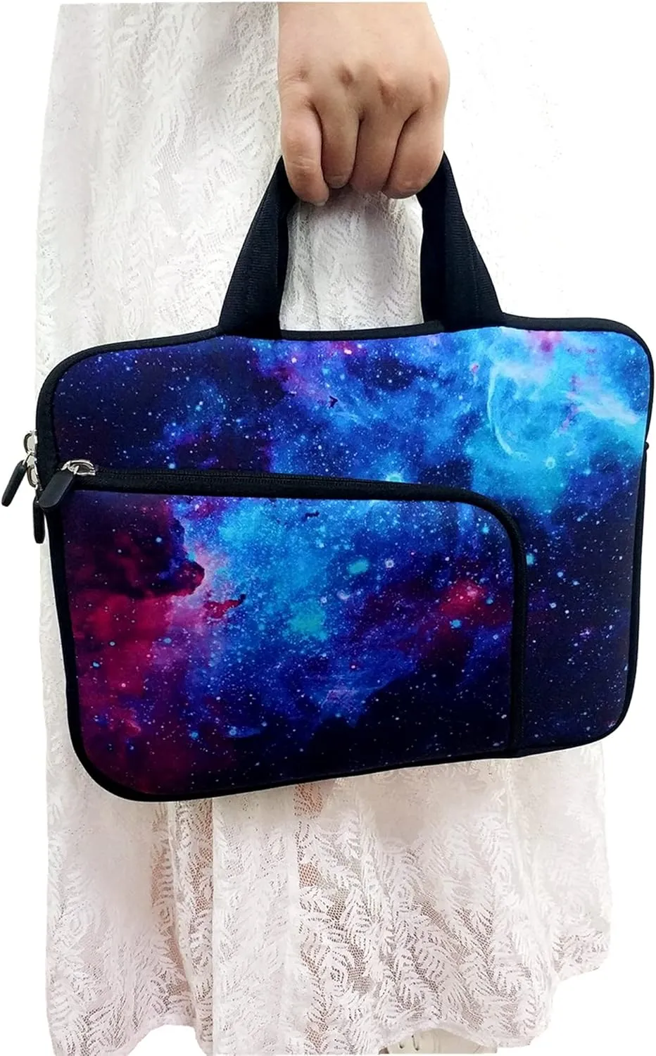 14 15 15.4 15.6 inch Laptop Handle Bag Computer Protect Case Pouch Holder Notebook Sleeve Neoprene Cover Soft Carrying Case with Extra Pockets for Dell Lenovo Toshiba HP Chromebook ASUS Acer(Galaxy)