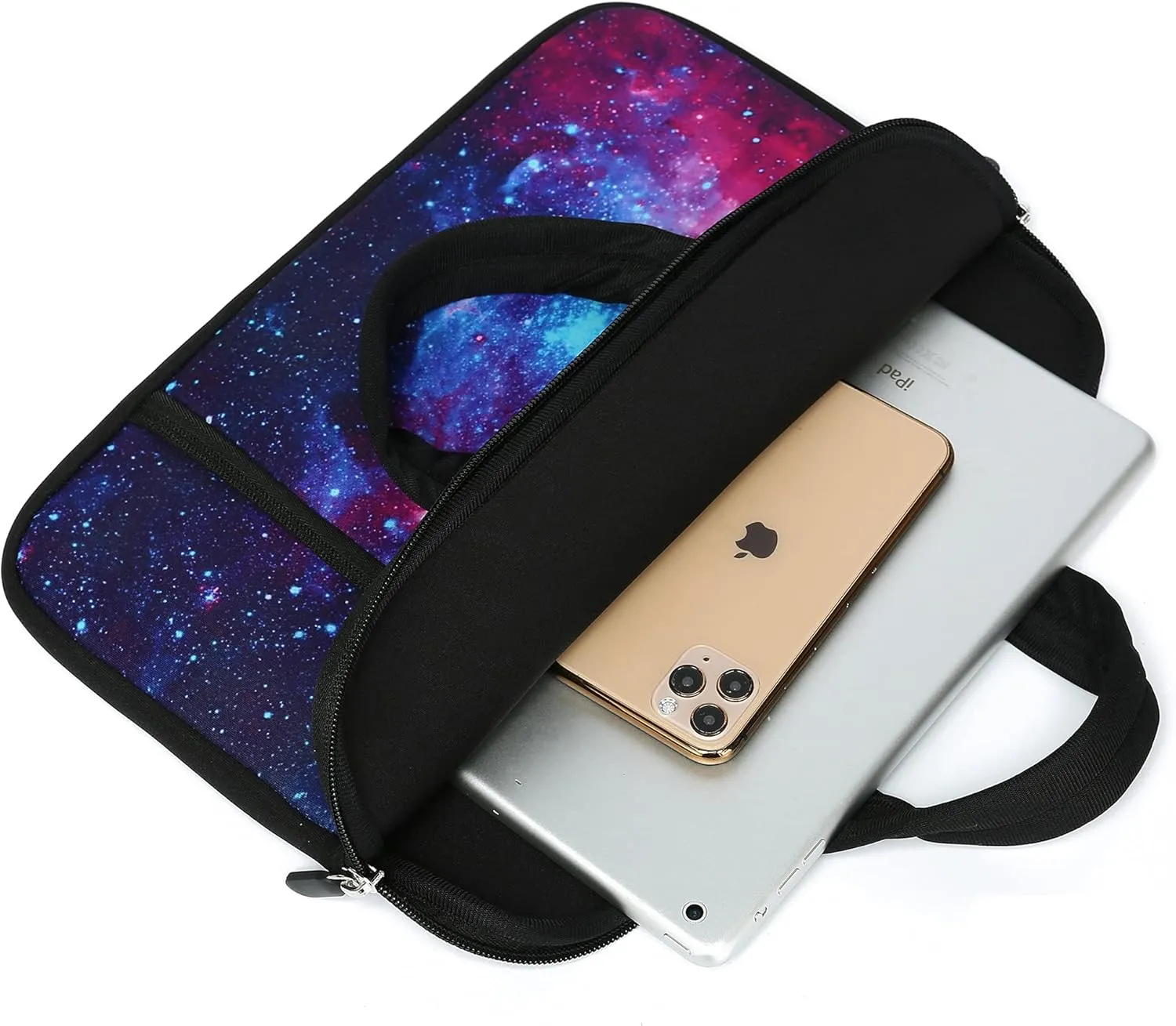 14 15 15.4 15.6 inch Laptop Handle Bag Computer Protect Case Pouch Holder Notebook Sleeve Neoprene Cover Soft Carrying Case with Extra Pockets for Dell Lenovo Toshiba HP Chromebook ASUS Acer(Galaxy)