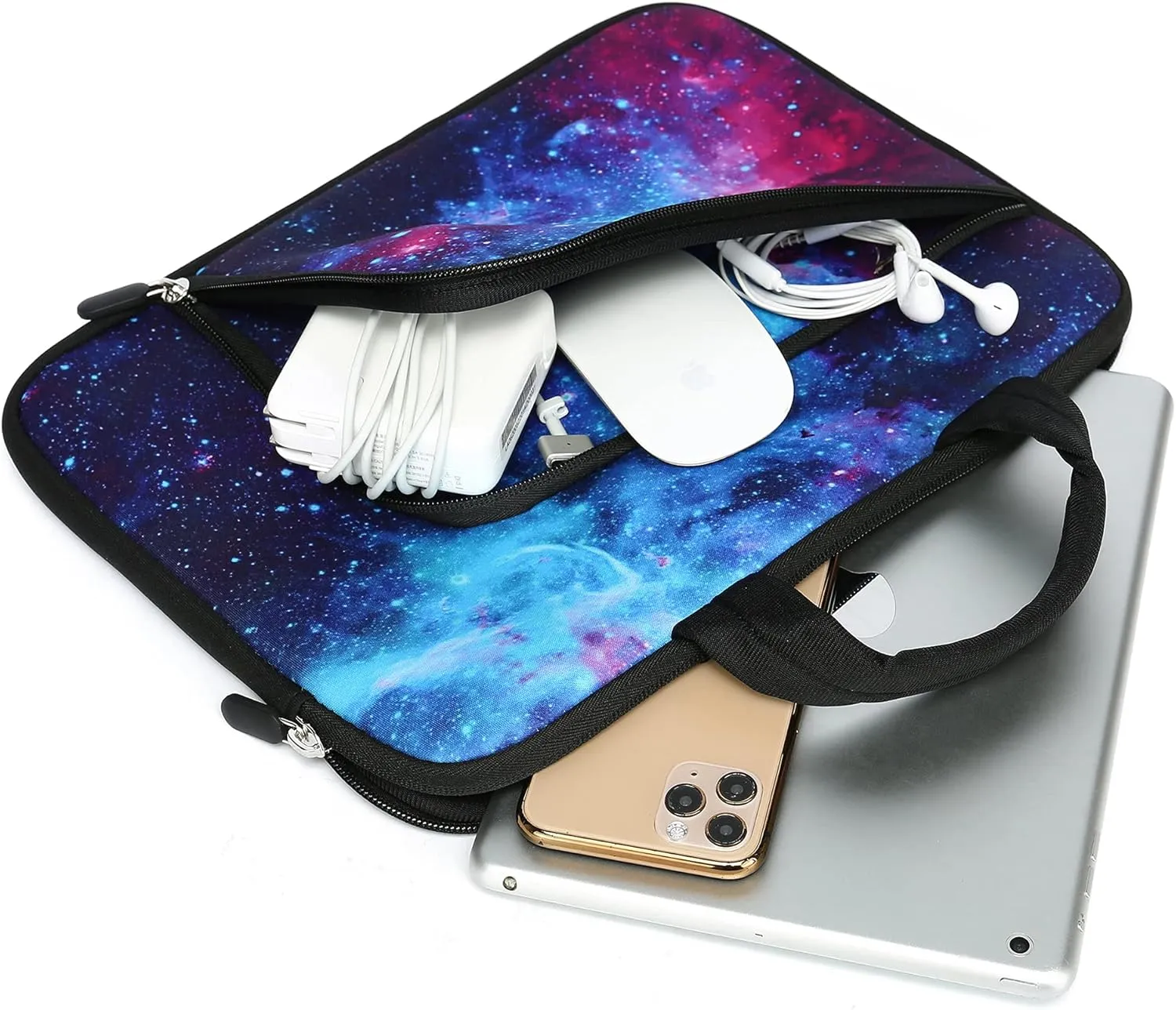 14 15 15.4 15.6 inch Laptop Handle Bag Computer Protect Case Pouch Holder Notebook Sleeve Neoprene Cover Soft Carrying Case with Extra Pockets for Dell Lenovo Toshiba HP Chromebook ASUS Acer(Galaxy)