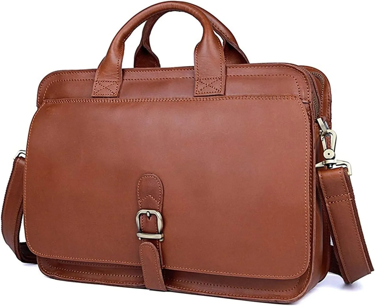 14inch Laptop Portfolio Crossbody Shoulder Bag rk Handbag Leather Messenger Bag