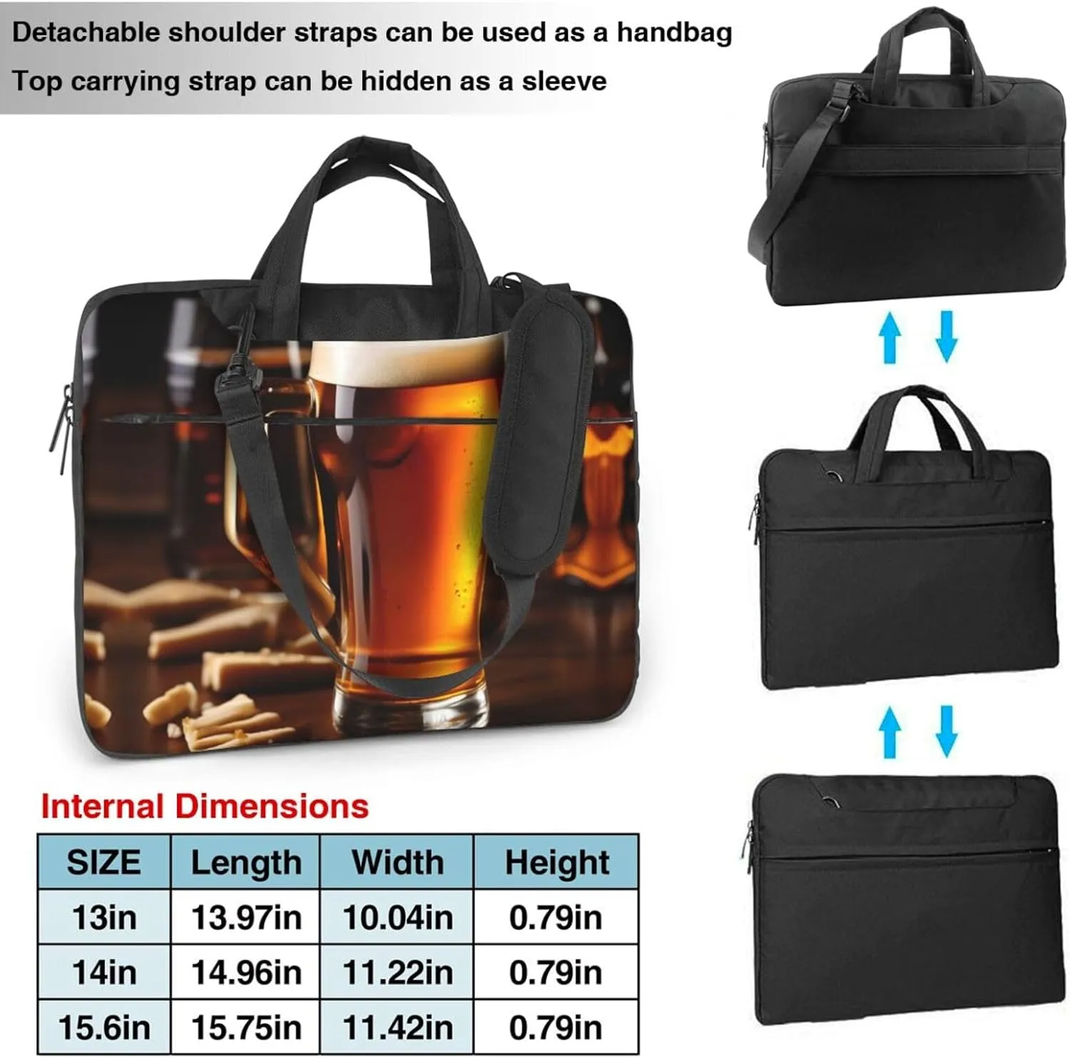 15.6 Inch Laptop Bag - Case with Soft Interior, Multiple Pockets - Ideal, Travel and Business Chicago Reflect