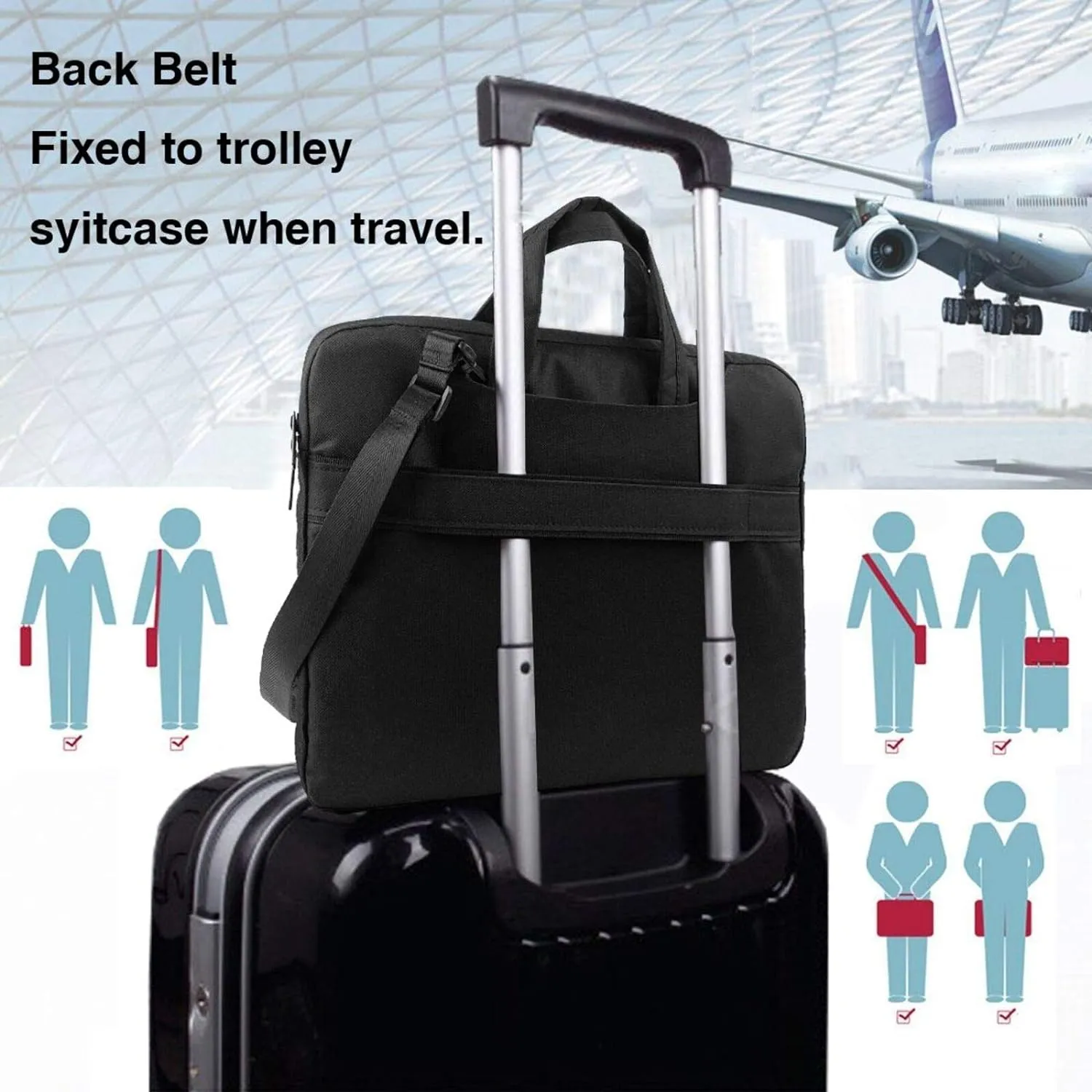 15.6 Inch Laptop Bag - Case with Soft Interior, Multiple Pockets - Ideal, Travel and Business Chicago Reflect