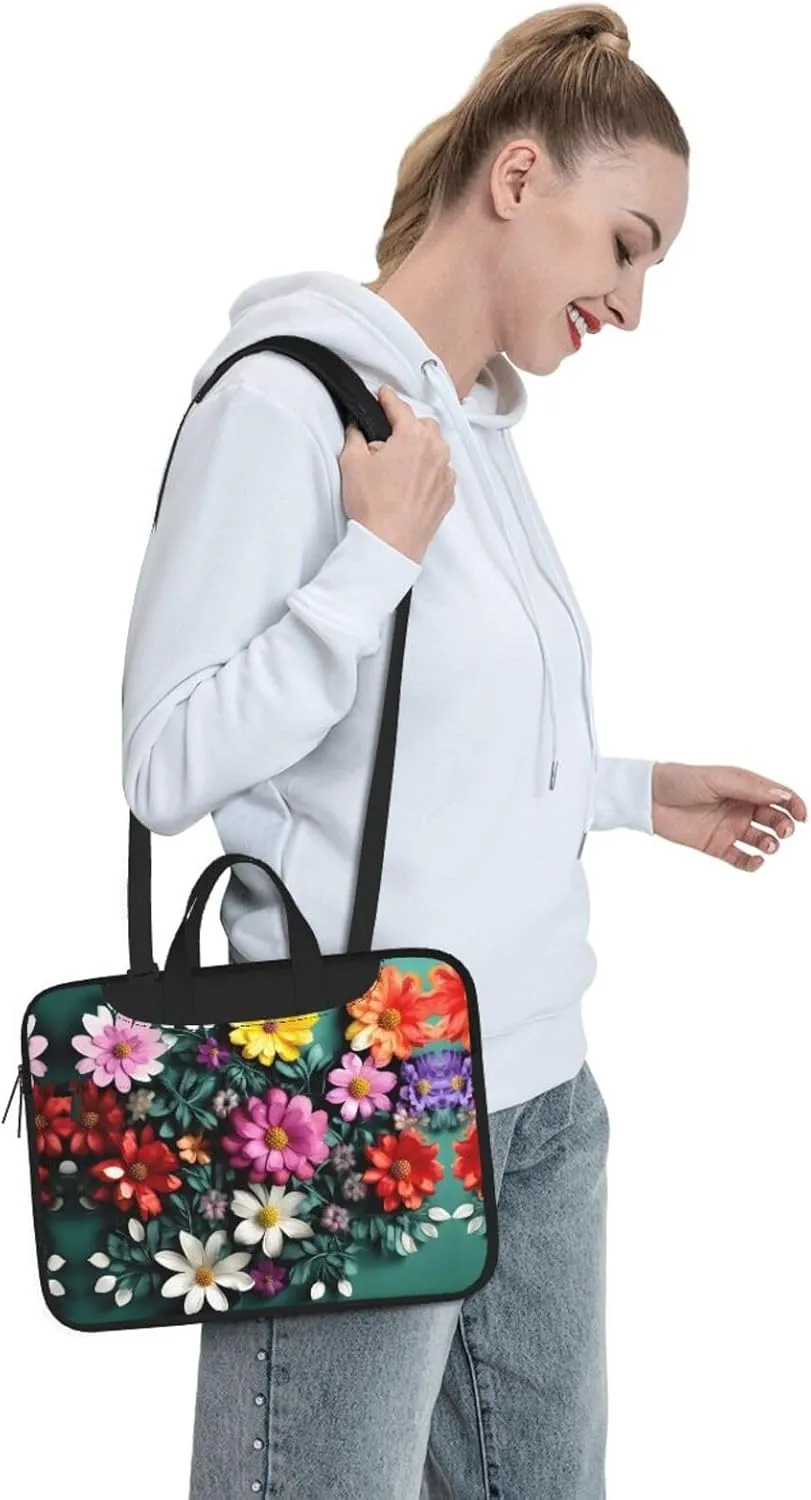 15.6 Inch Laptop Bag - Case with Soft Interior, Multiple Pockets - Ideal, Travel and Business Sugar and Skulls Style