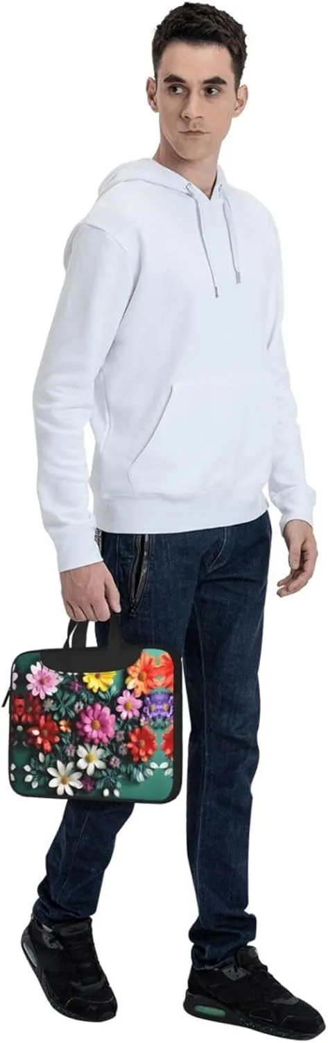 15.6 Inch Laptop Bag - Case with Soft Interior, Multiple Pockets - Ideal, Travel and Business Sugar and Skulls Style
