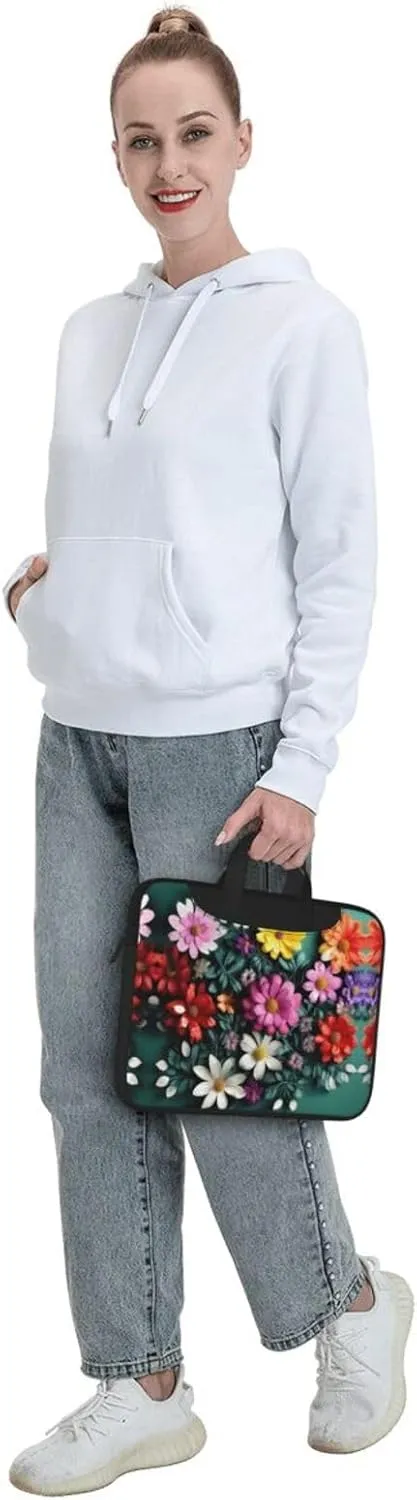 15.6 Inch Laptop Bag - Case with Soft Interior, Multiple Pockets - Ideal, Travel and Business Sugar and Skulls Style