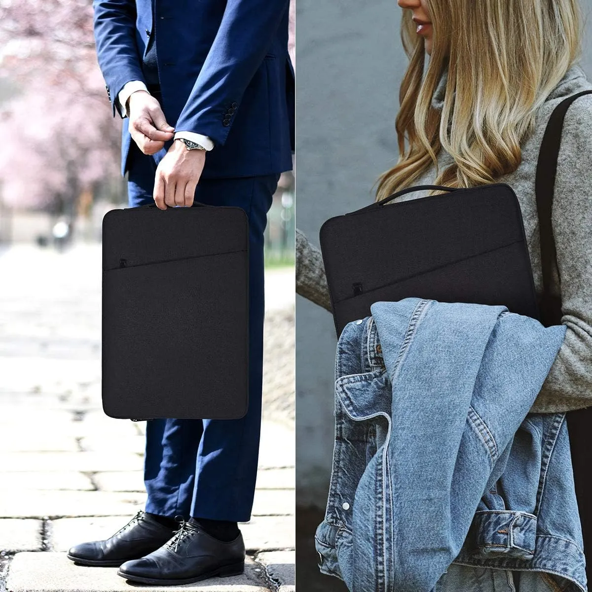 15.6 Inch Portable Monitor Case Carrying Sleeve Compatible with KYY ForHelp MNN VILVA Newsoul QQH ViewSonic ZSCMALLS Cocopar 15.6" Portable Monitors Computer Bag, Size- 15"x10.8", Black