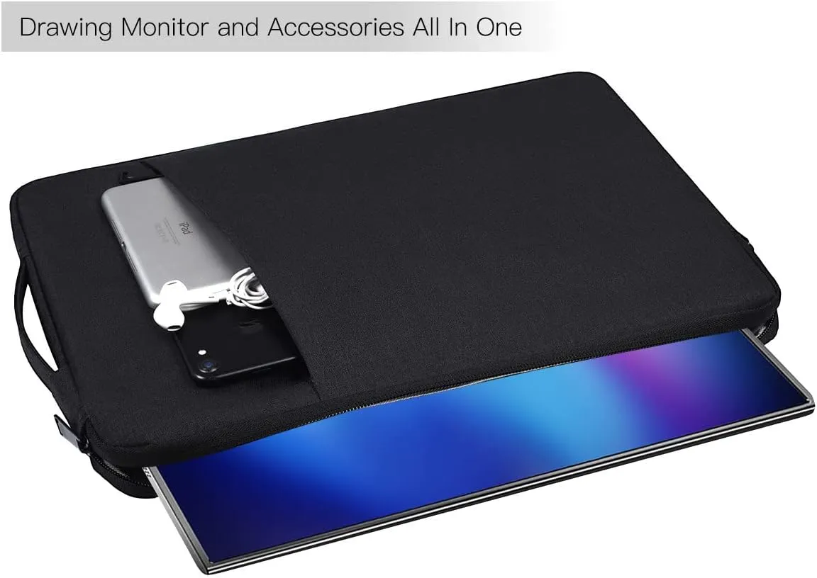 15.6 Inch Portable Monitor Case Carrying Sleeve Compatible with KYY ForHelp MNN VILVA Newsoul QQH ViewSonic ZSCMALLS Cocopar 15.6" Portable Monitors Computer Bag, Size- 15"x10.8", Black