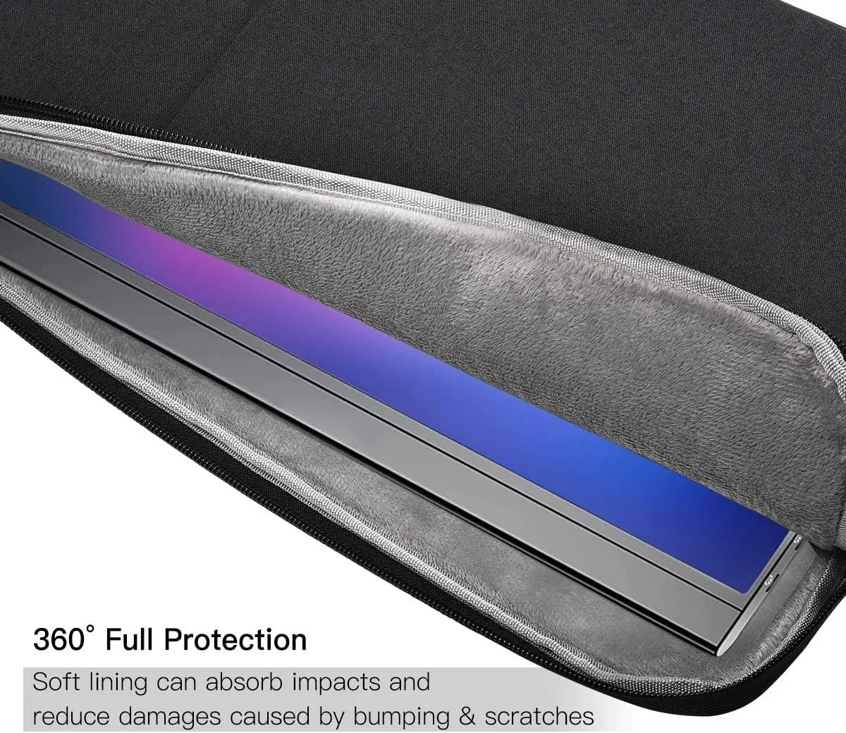 15.6 Inch Portable Monitor Case Carrying Sleeve Compatible with KYY ForHelp MNN VILVA Newsoul QQH ViewSonic ZSCMALLS Cocopar 15.6" Portable Monitors Computer Bag, Size- 15"x10.8", Black