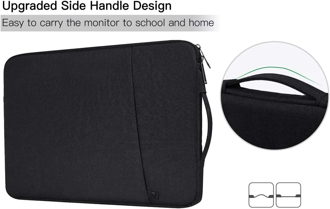 15.6 Inch Portable Monitor Case Carrying Sleeve Compatible with KYY ForHelp MNN VILVA Newsoul QQH ViewSonic ZSCMALLS Cocopar 15.6" Portable Monitors Computer Bag, Size- 15"x10.8", Black