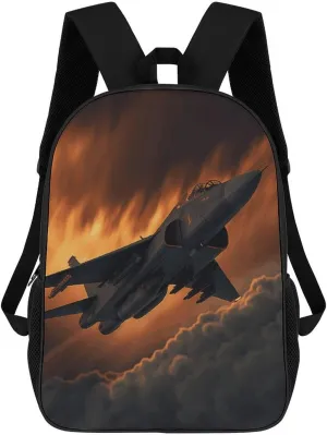 17 Inch Backpack Cute Lightweight Laptop Backpack Casual Daypack for Women Men A Fighter Jet
