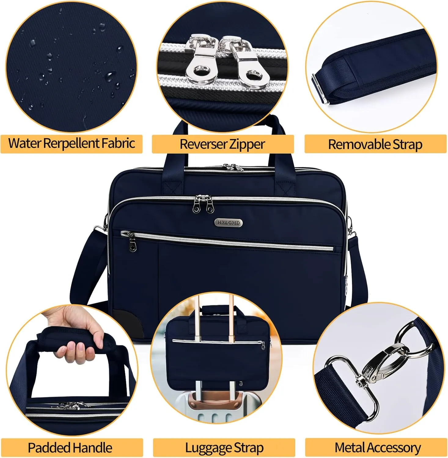 17 Inch Laptop Bag, Expandable Computer Briefcase Water Resistant Shoulder Messenger Bag for Men/Women/Travel/Business/Work/College