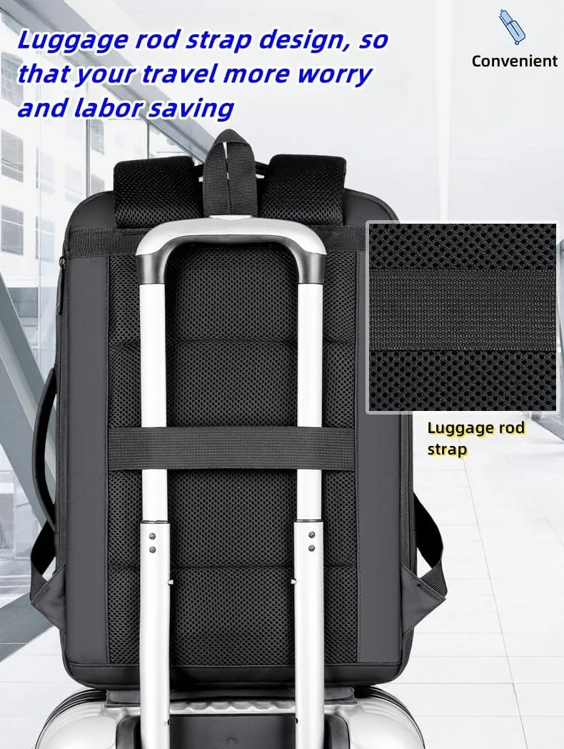 17/15.6" Business laptop backpack, PU Travel laptop backpack,carry on backpack, Expandable laptop backpack Men,college backpack (01#Standard, Grey)