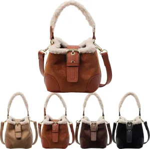 2025 new Wool bag Vintage Fashion Bag With Adjustable Wider Shoulder Strap,Small Water Bucket Bag,Crossbody Bags for Women