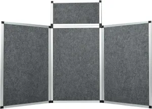 3 1 Panel Trade Show Presentation Board 70.8“ x 35.4” Folding Panel Table Top Display Tri Fold Display Board Black Single Sided Tabletop Display 4 Panels (Grey)