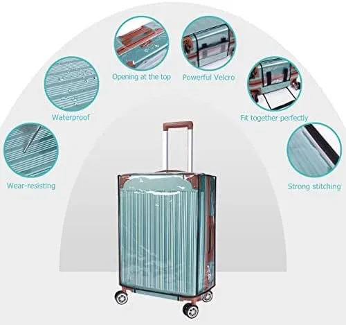 3 Pieces Luggage Cover Protector PVC Suitcase Case Suitcase Cover Clear, Thicken Anti-scratch Waterproof Transparent Trunk Case for Travel Fits Most 20" to 28" Trunk