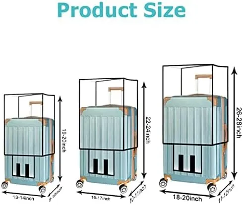 3 Pieces Luggage Cover Protector PVC Suitcase Case Suitcase Cover Clear, Thicken Anti-scratch Waterproof Transparent Trunk Case for Travel Fits Most 20" to 28" Trunk