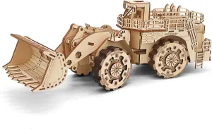 3D Wooden Puzzle for Adults, Bulldozer Model Kit Educational STEM Toy, Mechanical Engineering DIY Wooden Models, Unique Gift for Kids Birthday Christmas (Bulldozer LG)