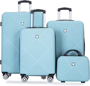 4 Piece Luggage Sets Travel Suitcase, Large Capacity Lightweight Luggage Sets with TSA Lock & Spinner Wheels, Clearance Carry On Luggage Suitcase Set