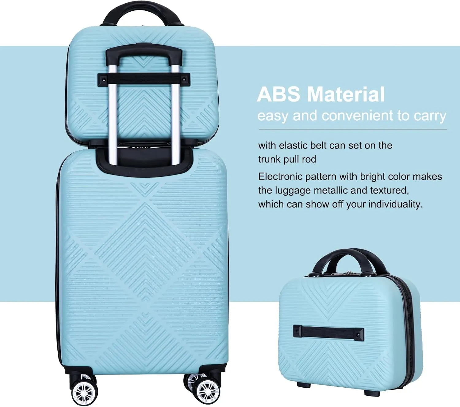 4 Piece Luggage Sets Travel Suitcase, Large Capacity Lightweight Luggage Sets with TSA Lock & Spinner Wheels, Clearance Carry On Luggage Suitcase Set