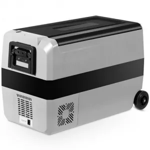 53 Quarts Portable Electric Car Cooler Refrigerator - Color: Black & Gray