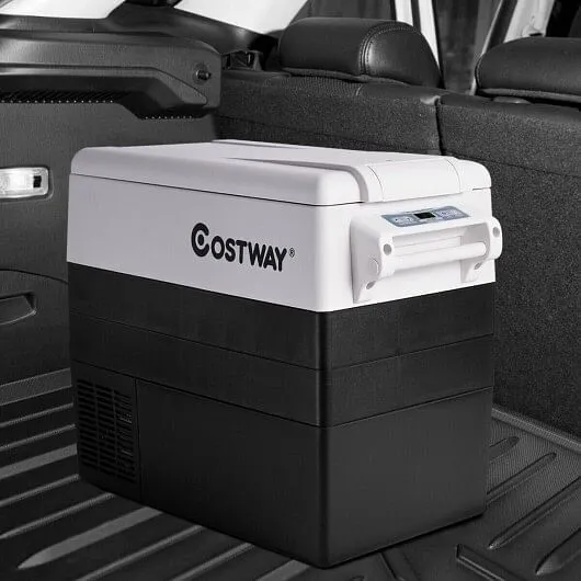 55 Quarts Portable Electric Car Refrigerator-Silver - Color: Silver