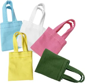 5pcs Miniature Canvas Bag Tiny Doll Accessories for Dollhouse Lightweight and Portable Single Shoulder Bags