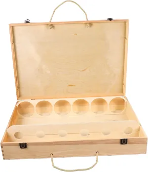 6 Pack Wine Wooden Box Elegant Present for Celebrations Portable for Red Wine Storage