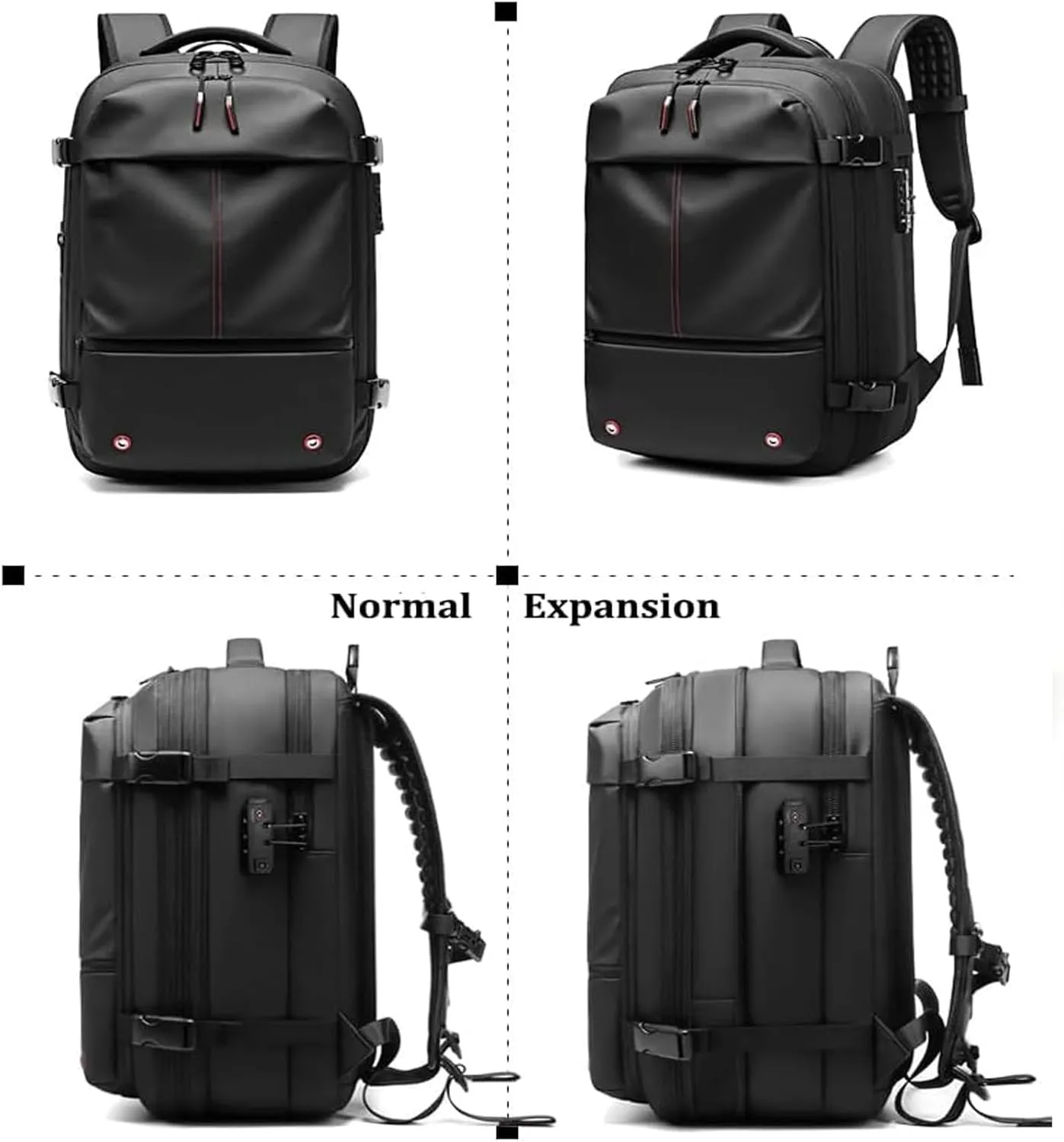 60L Man Waterproof Travel Backpack Vacuum Compression With Air Pump Anti Theft Laptop Bag Expandable Casual Large Back Pack
