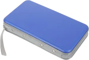 80 Portable Disc Organizer Case Holder Record Case Cases Storage Small Case Zipper Case Travel Case Pouch Organizer Case Plastic Blue