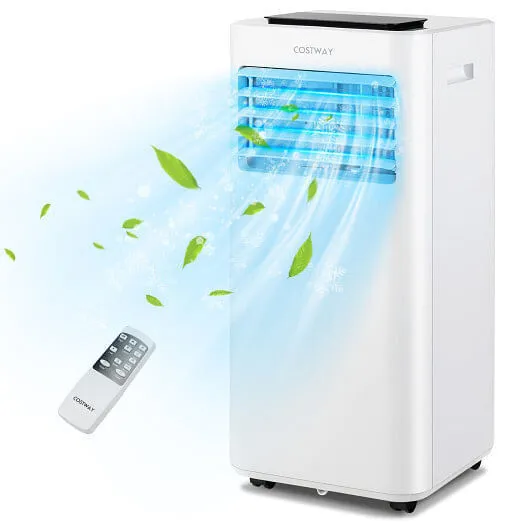 8000 BTU Portable Air Conditioner with Fan Dehumidifier Sleep Mode - Color: Whit