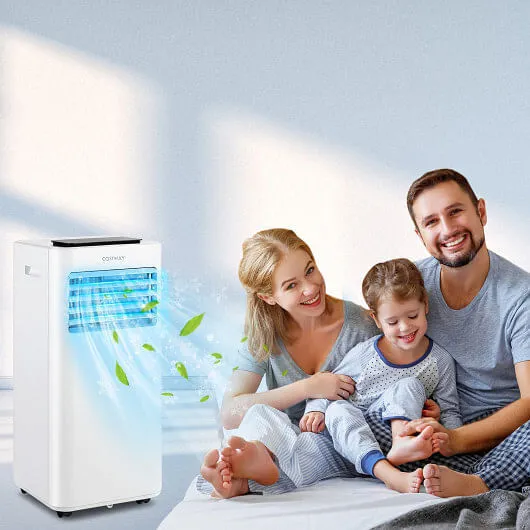 8000 BTU Portable Air Conditioner with Fan Dehumidifier Sleep Mode - Color: Whit