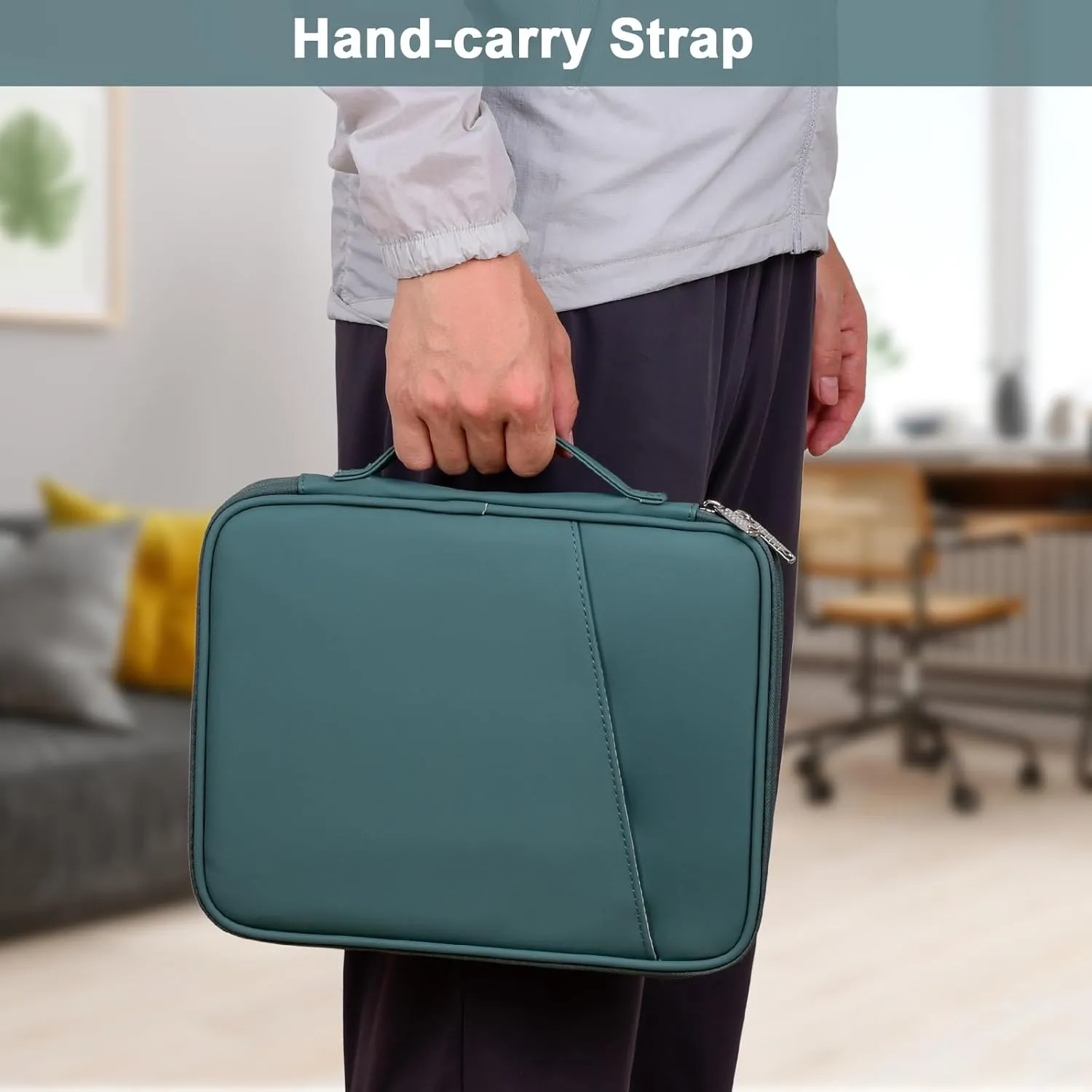 9-11 Inch Tablet Carrying Case, Padded Travel Sleeve Bag for iPad Pro 11-in (M4), iPad 10.9 (10th Gen), iPad Air 11-in (M2), Galaxy Tab S9/S8 (PU-Teal Blue11)