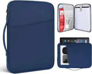 9-11 Inch Tablet Carrying Sleeve Case for Amazon Fire Max 11 2023/10.1" Fire HD 10 Plus Kids Pro,iPad 11th/Pro M4/Air M3 M2 11"/Samsung Galaxy Tab S8 S7 A8 11" 10.5" Protective Bag with Handle(Blue)