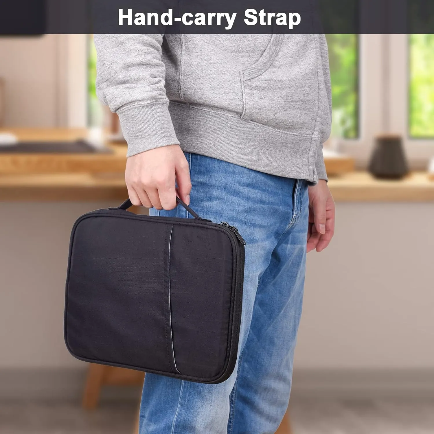 9-11 Inch Tablet Carrying Sleeve, Padded Travel Bag for iPad Pro 11-in (M4), iPad 10.9 (10th Gen), iPad Air 11-in (M2), Galaxy Tab S9/S8 (Black-Updated Version, 9-11)