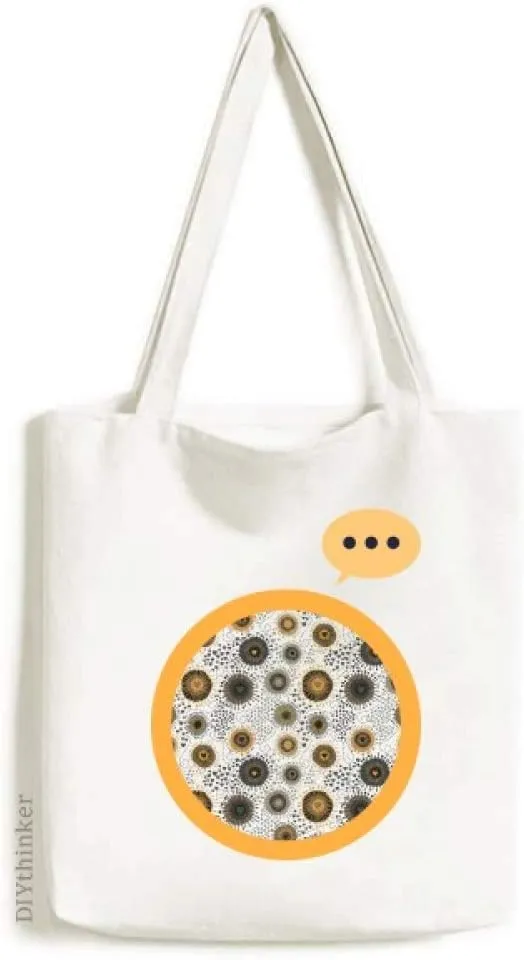 Abstract Flowers Yellow Black Petals Spots Expression Gift Sack Canvas Tote Shoulder Bag