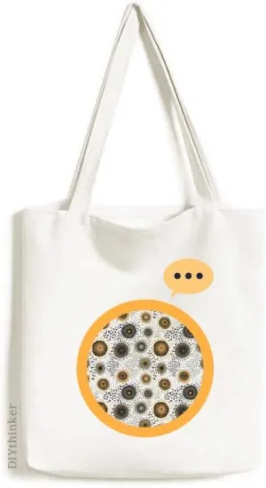 Abstract Flowers Yellow Black Petals Spots Expression Gift Sack Canvas Tote Shoulder Bag
