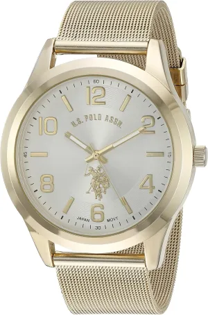 Accutime U.S. Polo Assn. Classic Men's Quartz Metal and Alloy Watch, Color:Gold-Toned (Model: USC80376)