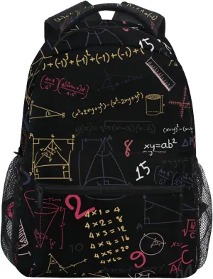 Acpiggto Backpack Red Navy American Math Formula Diagram Education Blackboard Daypack Shoulder Bag for Travel Hiking Sports Gym Casual Camping